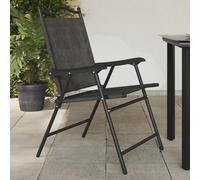 vidaXL Folding Garden Chairs 4 pcs Melange Grey Steel and Textilene