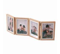 4 Folding Rustic Photo Frames Poster Frames Quadruple Picture Frame Wooden Hinged Photo Frame Stand Vertically on Desktop Standing or for Wall Hanging Display Frame (Walnut,Quadruple 6x8)