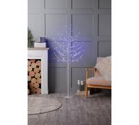 4 Foot Christmas Tree Light Feature Metal & Plastic with LED Lights Blue & White Glow-Worm