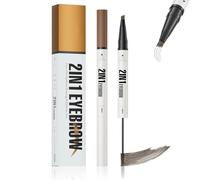 4 Fork Tip Dark Brown Eyebrow Pencil, Microblading Effect for Natural Brows. Waterproof, Long-Lasting Formula, for Beginners to Create Flawless, Defined Eyebrows Effortlessly