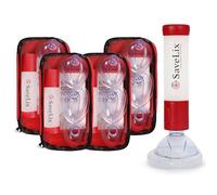 (4) Four SaveLix Anti-Choking Devices - Portable Airway Suction Device & First Aid Kit for Adults & Children - Lightweight & Compact Emergency Solution for Home, Car & Travel - FSA & HSA-Eligible