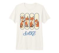 4 Fox Sake Four Foxes Funny Cute Fox Panel Poses Sake Premium T-Shirt