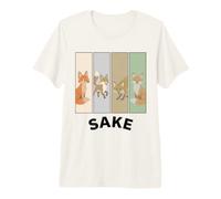 4 Fox Sake Four Foxes Funny Cute Fox Poses Panel Sake Premium T-Shirt