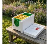 4-Frame Foam Bee Mating Box 24x16.5x15cm Queen Rearing Hive Lightweight | Foamed material for insulation and durability White yellow green Compact size for ideal for apiaries and backyard