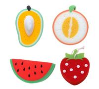 4 Fruit-Shaped Sponge Wipes, Multi-Functional Cleaning Brushes, Cute And Creative Cleaning Brushes, Kitchen Supplies.