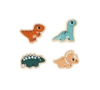 4 FSC Wood Dinosaur Progressive Puzzles-2 to 5 Pieces-Children's Toys-Educational Games-Early-Years Toys-18 Months +, J05824, Multicolor