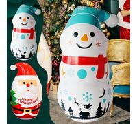 4 FT Christmas inflatables, Tumbler Decoration, Outdoor xmas decorations, inflatable snowman Santa Claus, Water-Filled, Party Cartoon Printing (snowman)