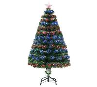 4 Ft Fibre Optic Christmas Tree Star Topper Multi-Coloured LED's Pre-Lit Decor