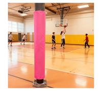 4 Ft Round Basketball Hoop Pole Pad, 2"- 10" Diameter Post Wrap Around Protector Cover/Metal Column Pad For Garage Basement Gym Playground Court Support Posts(Pink,Dia 9 Inch)
