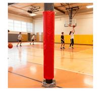 4 Ft Round Basketball Hoop Pole Pad, 2"- 10" Diameter Post Wrap Around Protector Cover/Metal Column Pad For Garage Basement Gym Playground Court Support Posts(Red,Dia 5 Inch)