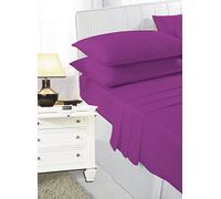 4 Ft Small Double Fitted Sheets By * Textile.Plus* (4 FT Fitted, Purple)