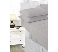 4 Ft Small Double Fitted Sheets By * Textile.Plus* (Pair Pillow Case, Grey)