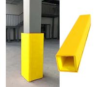 4 ft Tall Outdoor Protective Basement Pole Cover, Square Pole Padding Wrap Around, Foam Garage Pole Wrap Cushion for Gym School(Yellow - H4ft,Id 7x7 in)