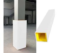 4 ft Tall Outdoor Protective Basement Pole Cover, Square Pole Padding Wrap Around, Foam Garage Pole Wrap Cushion for Gym School(White - H 4ft,Id 9x9 in)