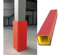 4 ft Tall Outdoor Protective Basement Pole Cover, Square Pole Padding Wrap Around, Foam Garage Pole Wrap Cushion for Gym School(Red - H 4ft,Id 6x6 in)