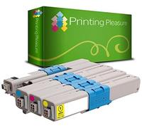 4 (FULL SET) Compatible OKI C301/C321 Toner Cartridges for OKI C301 C301DN C321 C321DN MC332DN MC342DN MC342DNW MC342W - Black/Cyan/Magenta/Yellow, High Yield