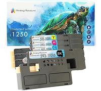 4 (Full Set) Compatible Toner Cartridges for Dell 1250c 1350cn 1350cnw 1355cn 1355cnw C1760nw C1765nf C1765nfw C17XX - Black/Cyan/Magenta/Yellow, High Yield