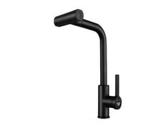 4 Funct Pull Out Kitchen Faucet Gray Waterfall Design Hot & Cold Mixer Single Hole Countertop Mount Sk Black h for Easy Cleaning