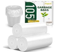 4 Gallon Small Trash Bags, Magesh 4 Gallon Trash Bag Strong, Leakage-Free, Small Garbage Bags 4 Gallon Unscented Thick for Bathroom, Office, Kitchen Small Trash Can, 15L, 105 Bags, Clear