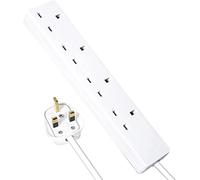 4 Gang Extension Lead Surge Protected Electric 2M 5M 10M Cable 3 Pin Socket Plug 13Amp Wall Mounted Board Over Load Extra Protection (4 Gang 10 Meter)
