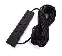 4-Gang Extension Trailing Lead - Black Multi Plug Power Cable - 1m / 2m / 3m / 5m / 10m 10m