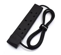 4-Gang Extension Trailing Lead - Black Multi Plug Power Cable - 1m / 2m / 3m / 5m / 10m 2m