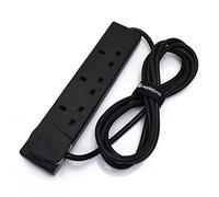 4-Gang Extension Trailing Lead - Black Multi Plug Power Cable - 1m / 2m / 3m / 5m / 10m 3m