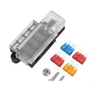 4 Gang Fuse Box Positive Block 12V 24V Terminal Holder for ATO ATC Fuse Circuits with Secure Mounting Options