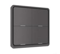 4 Gang Scene Switch for Tuya for zigbee Smart Home Wireless Push Button Control 4 Key Linkage App Remote Black(Grey)