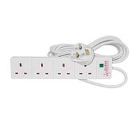 4 Gang Surge Protected UK Mains Power Extension Strip 2m Lead [2 metres]