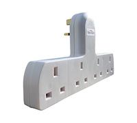 4 Gang Way Wall Socket Converts 1 Socket into Four Plug - White