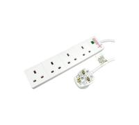 Your It 4 Gang Surge Protected LED Indicator UK Mains Extension 5m White