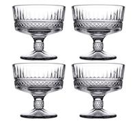 Queensway Home & Dining Glass Footed Ice Cream Sundae Fruit Cocktail Dessert Cups Bowls Kitchen Dishes Ice Short Stemmed Glasses Appetiser Salads Pudding Dinner Salad Trifle Serving Bowl Set of 4