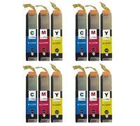 4 Go Inks C/M/Y Set of 3 Ink Cartridges to Brother LC223 C/M/Y Compatible/non-OEM for Brother DCP and MFC Printers (12 Inks)