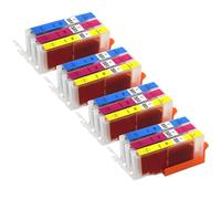 4 Go Inks C/M/Y Set of 3 Ink Cartridges to replace Canon CLI-551 Compatible/non-OEM for PIXMA Printers (12 Pack), High Capacity (XL)