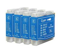 Go Inks 4 Cyan Ink Cartridges to replace Brother LC970C & LC1000C Compatible/non-OEM for Brother DCP, MFC & FAX Printers