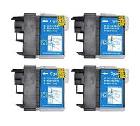 Go Inks 4 Cyan Ink Cartridges to replace Brother LC985C Compatible/non-OEM for Brother DCP & MFC Printers
