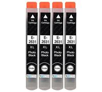 Go Inks 4 Photo Black Ink Cartridges to replace Epson T2631 (26XL Series) Compatible/non-OEM for Epson Expression Premium Printers
