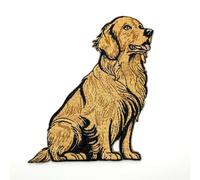 4" Golden Retriever Labrador Dog Iron On Patch - Embroidered Dogs Applique Appliques Iron On Sew On Patches for Holes, Clothing, Jeans, Hat, Backpacks, Clothes