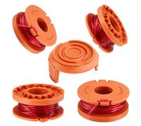 4 Grass Trimmer Spool Line 1 Spool Cover Cap,Compatible with Worx WA0010 WG163E/169E/154E/157E Weed Wacker Spool Replacement Parts Wire