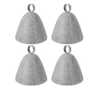 4 Gray Sauna Hats, Fashionable And Simple Shower Caps, Natural Felt Absorbent And Breathable, Suitable For Hot Springs, Bathrooms, Steam Rooms And Other Scenes.