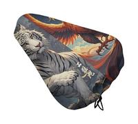 4 Great Divine Beasts Bike Seat Cover Universal, Waterproof Bicycle Saddle Cover with Drawstring, Rain/Dust Proof Fit Bicycle Seat Protector for Road/Mountain Bikes