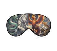 4 Great Divine Beasts Eye Mask for Women & Men, Breathable & Adjustable Eye Cover, Ultra Soft Sleep Mask, Lightweight Travel Blindfold for Airplane, Nap, Night Sleeping