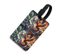 4 Great Divine Beasts Luggage Tags Durable TPU Suitcase Tag with Info Card, Scratch-Resistant Bag Tags for Suitcases, Travel Bags & Backpacks, Easy to Identify