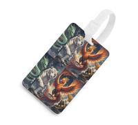 4 Great Divine Beasts Luggage Tags Durable TPU Suitcase Tag with Info Card, Scratch-Resistant Bag Tags for Suitcases, Travel Bags & Backpacks, Easy to Identify