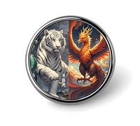 4 Great Divine Beasts Round Badge for Men Women, Durable & Stylish Lapel Pins, Lightweight Metal Badges for Shirts, Jackets, Hats