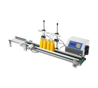 4-Head Automatic Liquid Filling Line, Bottle Filling Machine Bottle Filler | Adjustable 10-500ml filling range with 1-4 nozzles and dual closed/open loop modes for cylindrical bottles 20-90mm wide