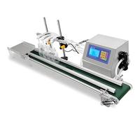 4-Head Automatic Liquid Filling Machine, 10-500ml Bottle Filler With Conveyor Belt Mini Production Line, Diaphragm Pump For White Wine, Beverages, Thin Liquids(4h3200)