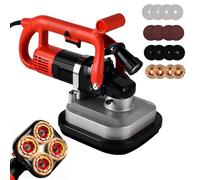 4 Head Concrete Grinder Set, 3600W Floor Planer, 6 Variable Speed, Dust Extraction, Auxiliary Wheels