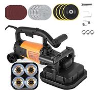 4 Head Concrete grinder Set, 4" Concrete Surface Grinder Floor Grinder, 3800W 0-6000RPM Concrete Surface Planer with Dust Extraction Shroud, Concrete Sander for Grinding Concrete Cement Marble